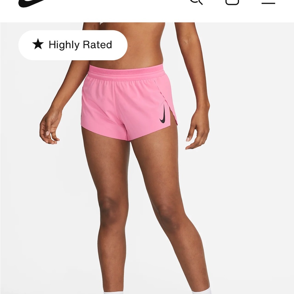 Rare pink Nike aeroswift shorts size small